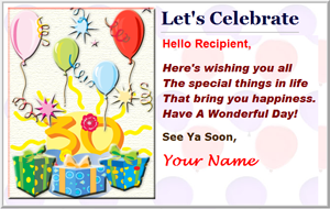 Free Personalized Birthday ECard Pattern